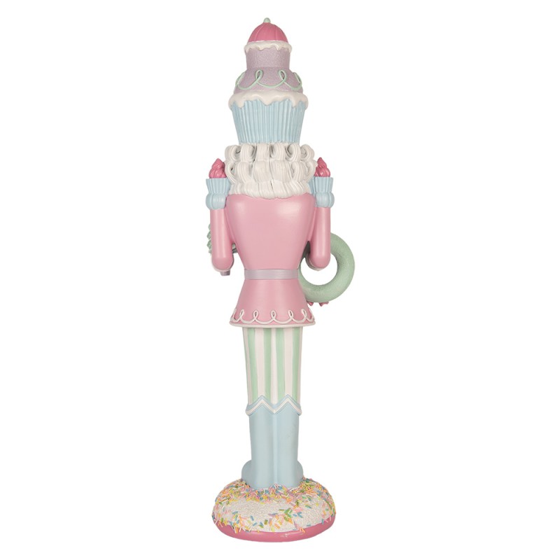 Clayre & Eef Décoration de Noël avec lumières LED Casse-noisette 19x16x61 cm Rose Plastique