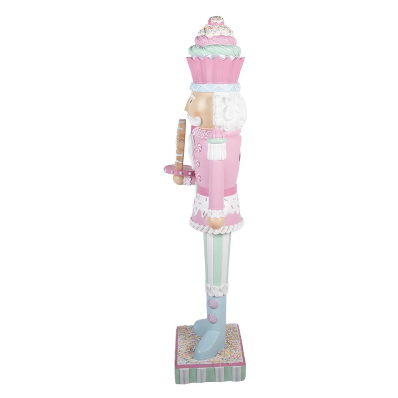 Clayre & Eef Weihnachtsdekoration mit LED-Beleuchtung Nussknacker 35x30x125 cm Rosa Kunststoff