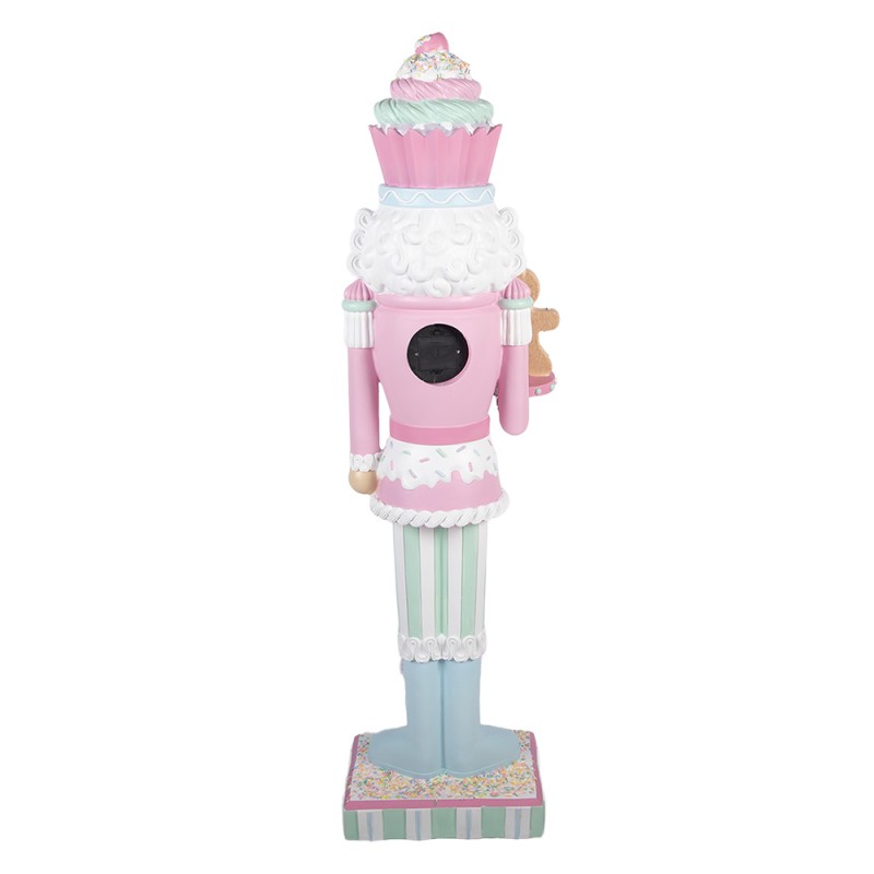 Clayre & Eef Weihnachtsdekoration mit LED-Beleuchtung Nussknacker 35x30x125 cm Rosa Kunststoff