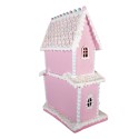 Clayre & Eef Lebkuchenhaus mit LED 54x31x76 cm Rosa Kunststoff