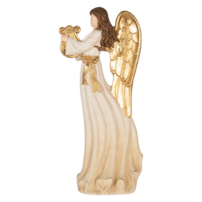 Clayre & Eef Decorative Figurine Angel 28x16x63 cm White Plastic