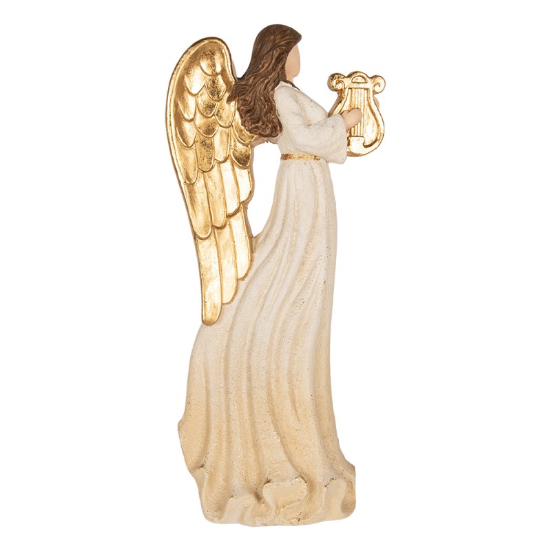 Clayre & Eef Decorative Figurine Angel 28x16x63 cm White Plastic