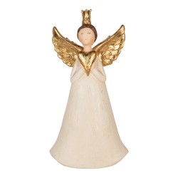 Clayre & Eef Decorative Figurine Angel 29x17x55 cm Grey Plastic