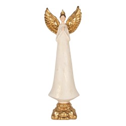 Clayre & Eef Decoratie Beeld Engel 27x18x78 cm Beige Kunststof