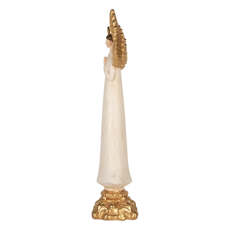Clayre & Eef Decoratie Beeld Engel 27x18x78 cm Beige Kunststof