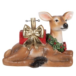 Clayre & Eef Weihnachtsbaumständer Hirsch 57x25x39 cm Braun Kunststoff