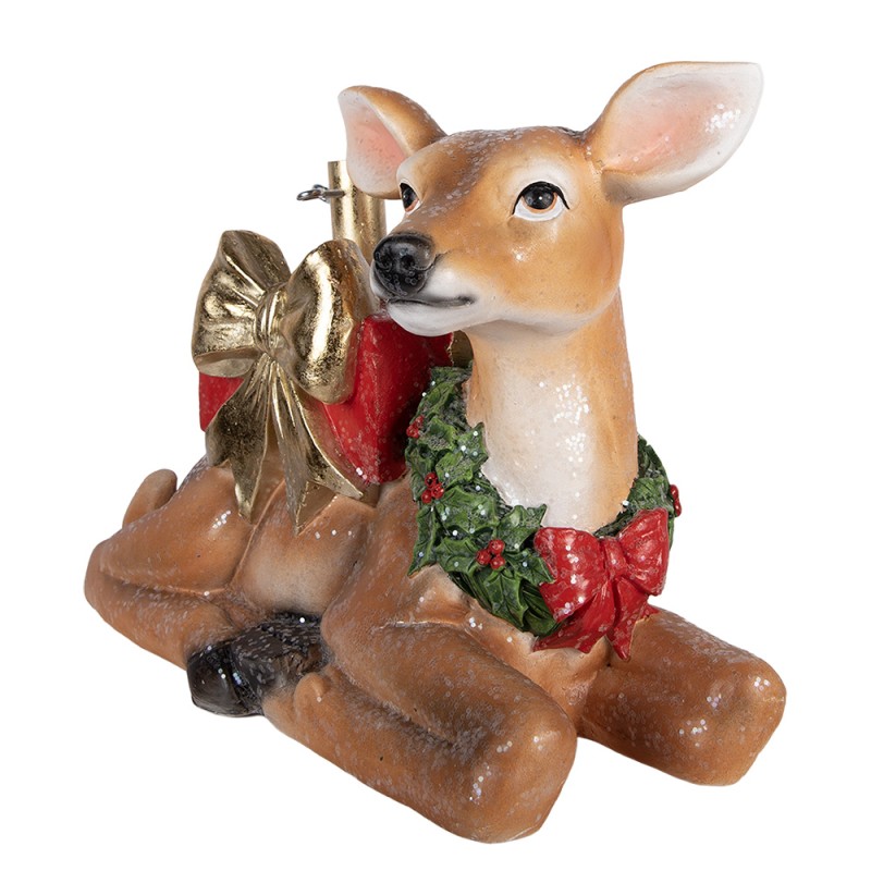 Clayre & Eef Weihnachtsbaumständer Hirsch 57x25x39 cm Braun Kunststoff