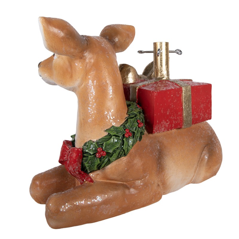 Clayre & Eef Weihnachtsbaumständer Hirsch 57x25x39 cm Braun Kunststoff