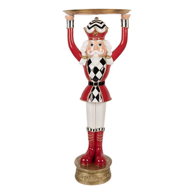 Clayre & Eef Statuetta decorativa di Natale Schiaccianoci 30x30x65 cm Rosso Plastica