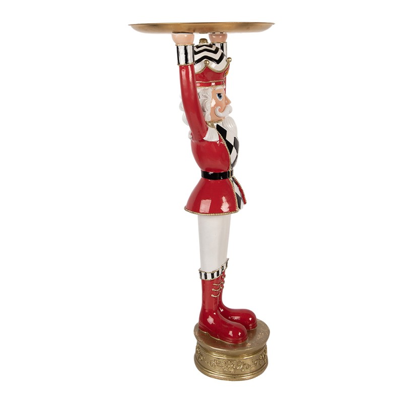 Clayre & Eef Statuetta decorativa di Natale Schiaccianoci 30x30x65 cm Rosso Plastica