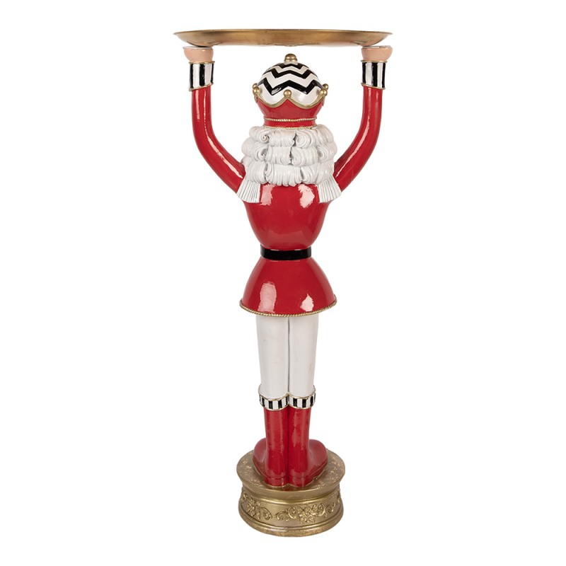 Clayre & Eef Statuetta decorativa di Natale Schiaccianoci 30x30x65 cm Rosso Plastica