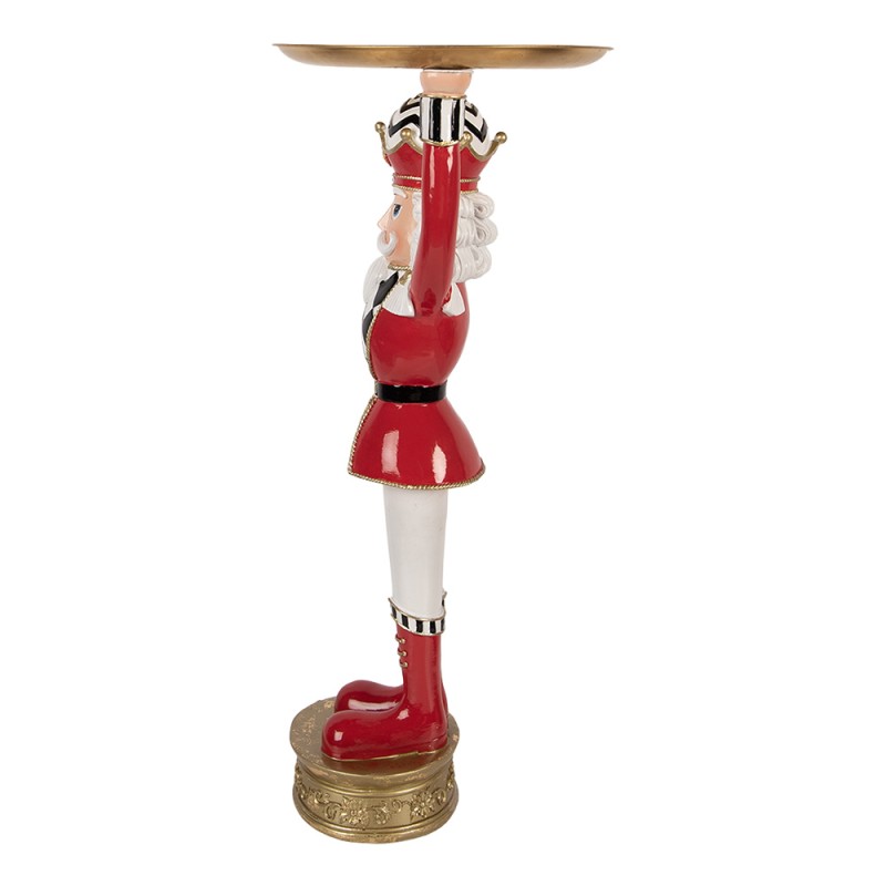 Clayre & Eef Statuetta decorativa di Natale Schiaccianoci 30x30x65 cm Rosso Plastica