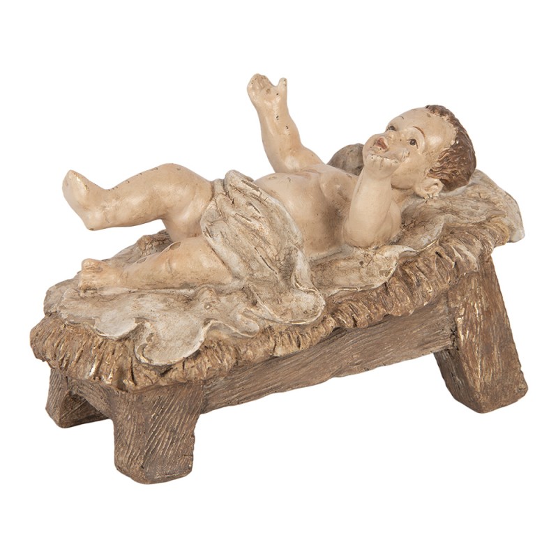 Clayre & Eef Christmas Decoration Figurine Nativity Scene 23x12x47 cm Beige Plastic