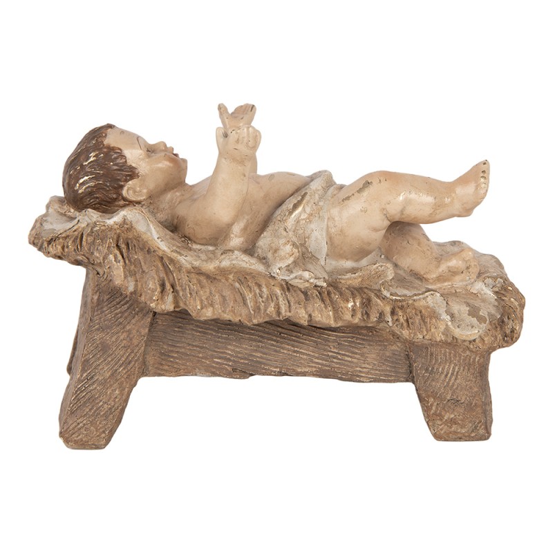 Clayre & Eef Christmas Decoration Figurine Nativity Scene 23x12x47 cm Beige Plastic