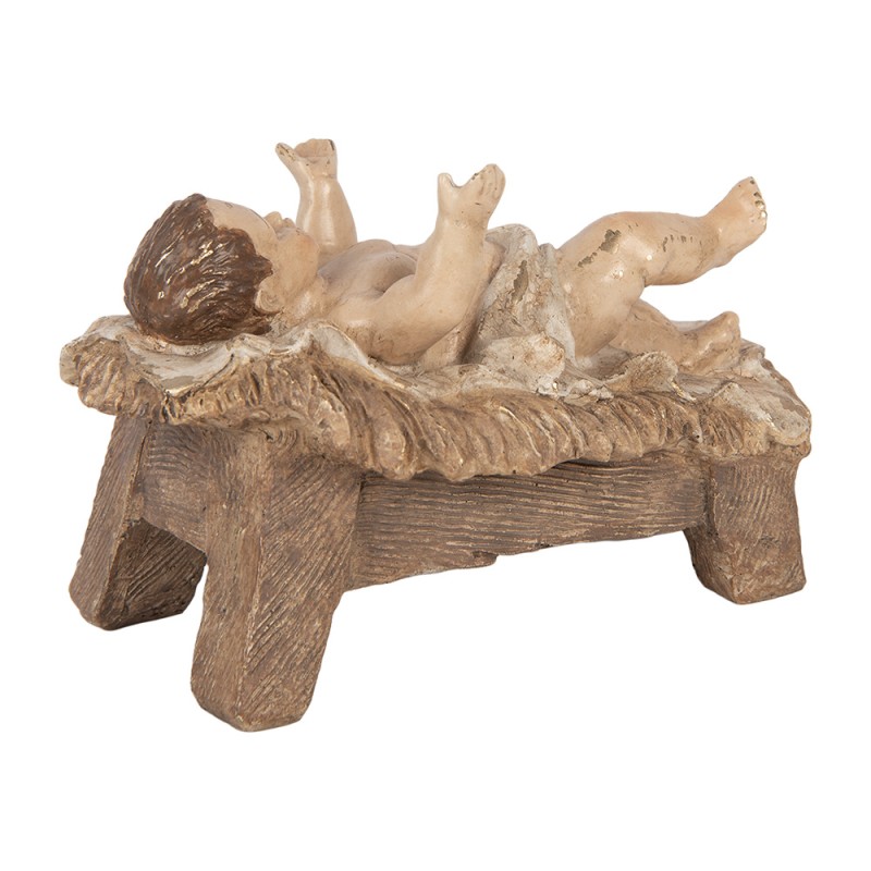 Clayre & Eef Christmas Decoration Figurine Nativity Scene 23x12x47 cm Beige Plastic