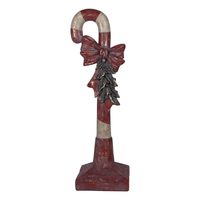 Clayre & Eef Décoration de Noël Image Canne en sucre d'orge 35x23x100 cm Rouge Plastique