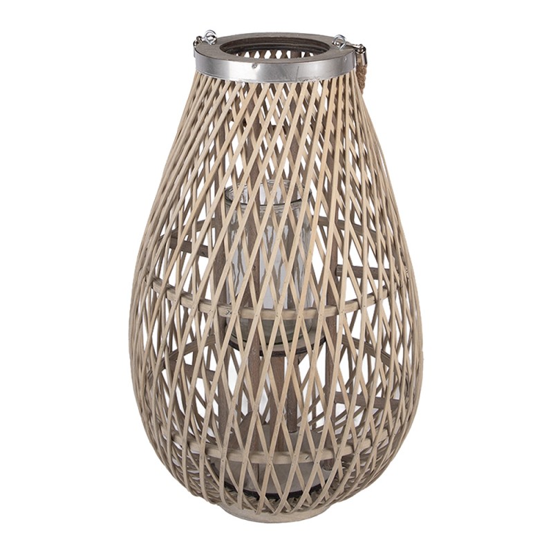 Clayre & Eef Windlicht Beige Rattan