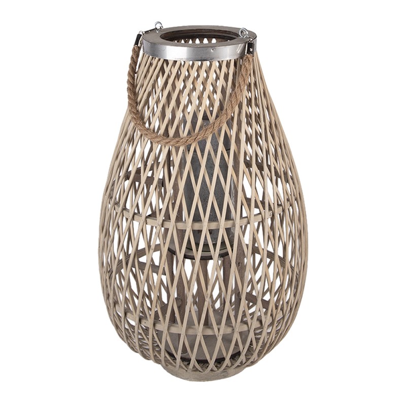 Clayre & Eef Windlicht Beige Rattan