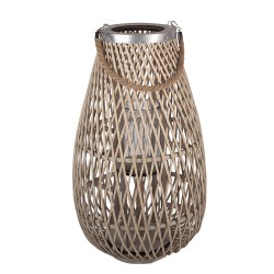 Clayre & Eef Windlicht Beige Rattan