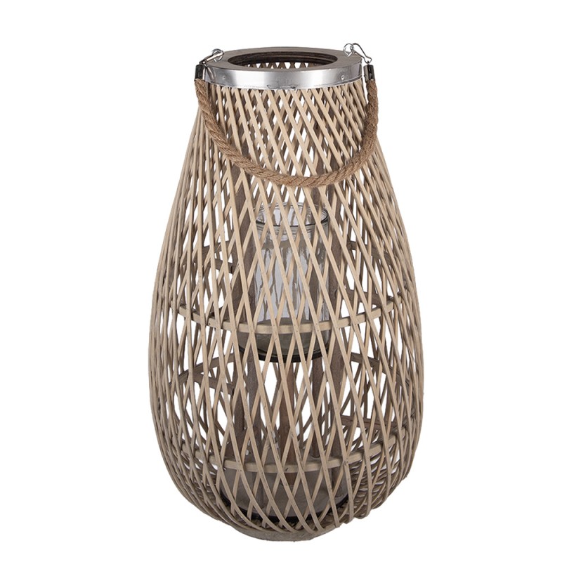 Clayre & Eef Windlicht Beige Rattan