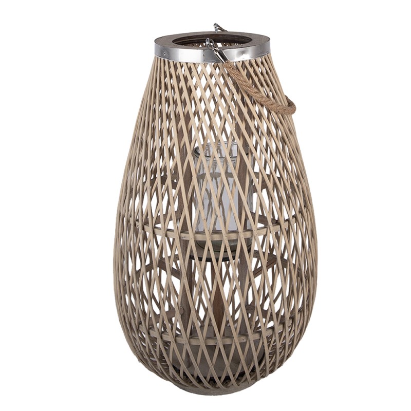 Clayre & Eef Windlicht Beige Rattan