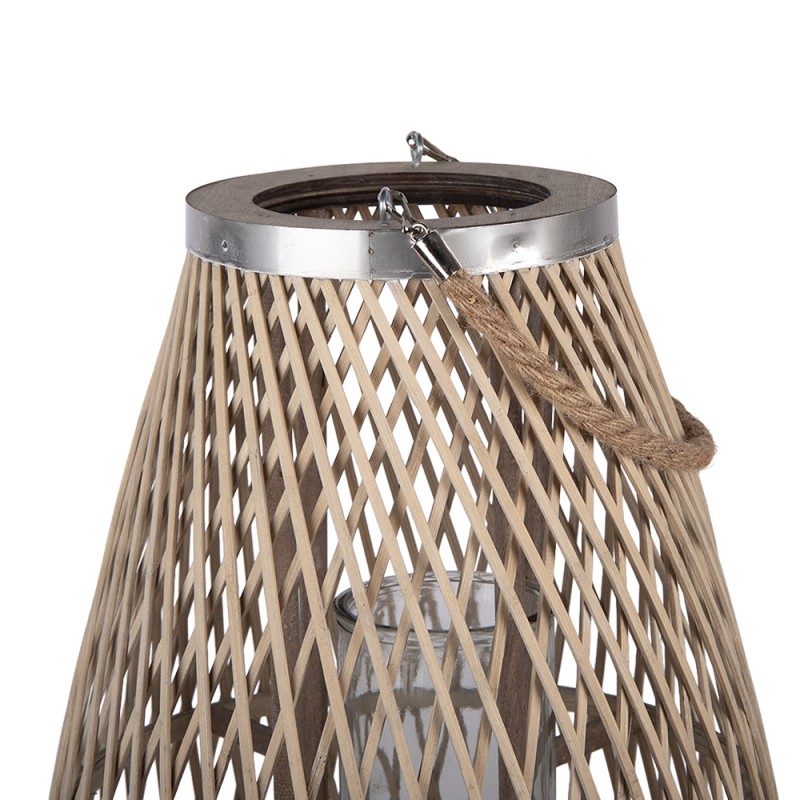 Clayre & Eef Windlicht Beige Rattan