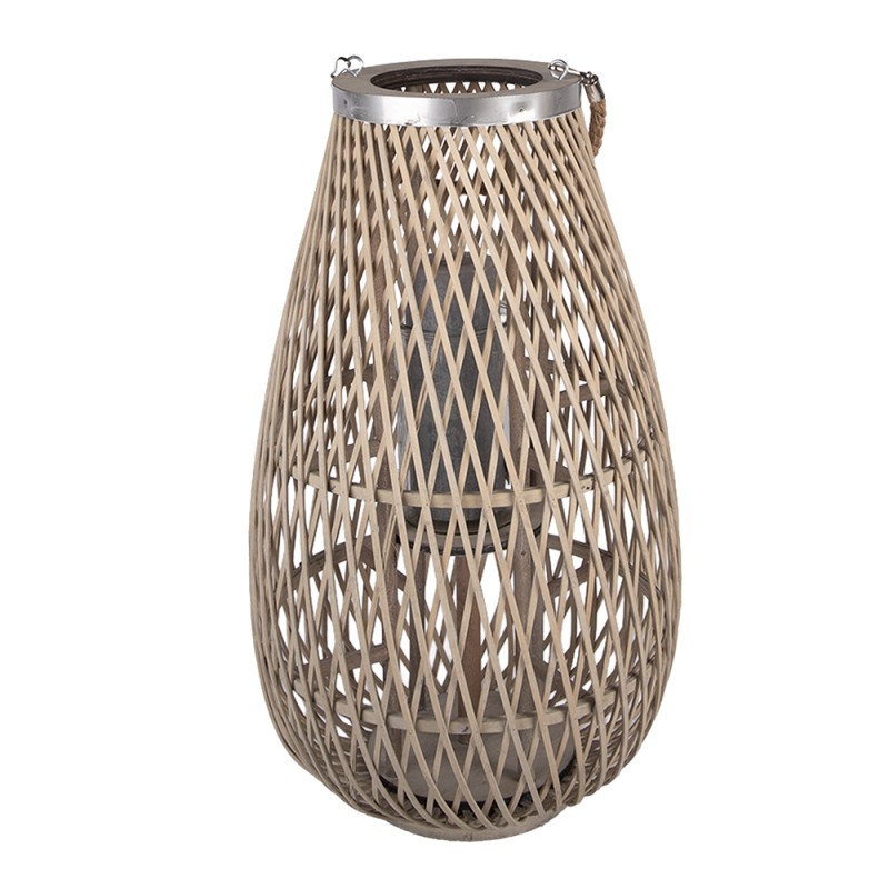 Clayre & Eef Windlicht Beige Rattan