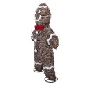 Clayre & Eef Décoration de Noël avec lumières LED Bonhomme en pain d‘épice 40x61 cm Marron Rotin