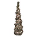 Clayre & Eef Weihnachtsdekoration mit LED-Beleuchtung Weihnachtsbaum Ø 20x61 cm Grün Rattan