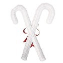 Clayre & Eef Statuetta decorativa di Natale Bastoncino di zucchero 73x12x94 cm Bianco Metallo