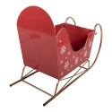 Clayre & Eef Weihnachtsdekorationsfigur Schlitten 107x41x75 cm Rot Metall