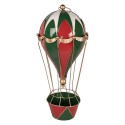 Clayre & Eef Statuetta decorativa di Natale Mongolfiera Ø 28x66 cm Rosso Metallo
