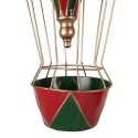 Clayre & Eef Statuetta decorativa di Natale Mongolfiera Ø 28x66 cm Rosso Metallo
