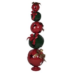 Clayre & Eef Weihnachtsdekorationsfigur Christbaumkugel 53x44x137 cm Rot Grün Metall