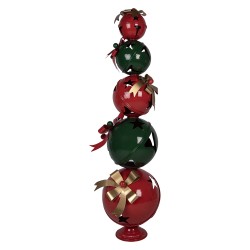 Clayre & Eef Weihnachtsdekorationsfigur Christbaumkugel 53x44x137 cm Rot Grün Metall