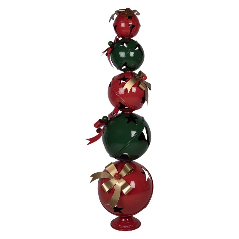 Clayre & Eef Weihnachtsdekorationsfigur Christbaumkugel 53x44x137 cm Rot Grün Metall