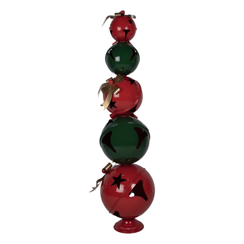 Clayre & Eef Weihnachtsdekorationsfigur Christbaumkugel 53x44x137 cm Rot Grün Metall