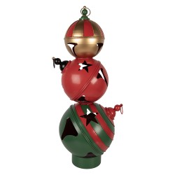 Clayre & Eef Décoration de Noël Image 31x30x88 cm Rouge Métal