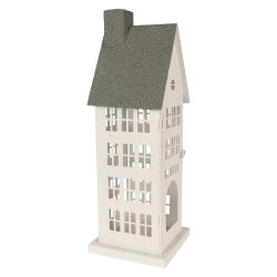 Clayre & Eef Decorative Figurine House 21x14x58 cm White Metal