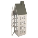 Clayre & Eef Decorative Figurine Set of 3 House 38x38x142 / 26x26x105 / 18x18x63 cm White Metal
