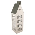 Clayre & Eef Decorative Figurine Set of 3 House 38x38x142 / 26x26x105 / 18x18x63 cm White Metal