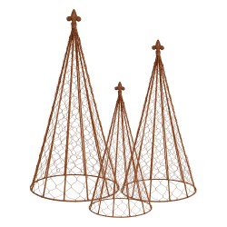 Clayre & Eef Statuetta decorativa Ø 30x62 / Ø 25x51 / Ø 20x41 cm Marrone Metallo