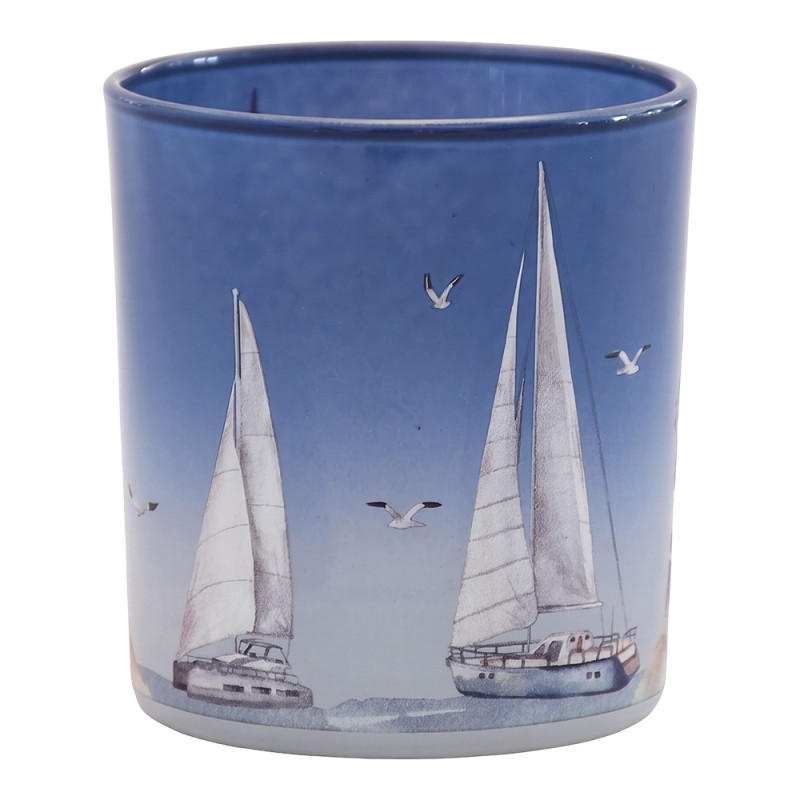 Clayre & Eef Porte-bougie Bleu Verre