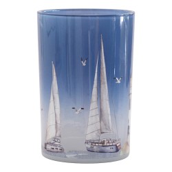 Clayre & Eef Teelichthalter Blau Glas