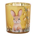 Clayre & Eef Tealight Holder Yellow Glass