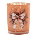 Clayre & Eef Tealight Holder Brown Glass