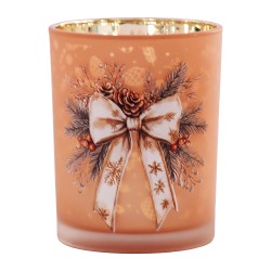 Clayre & Eef Tealight Holder Brown Glass