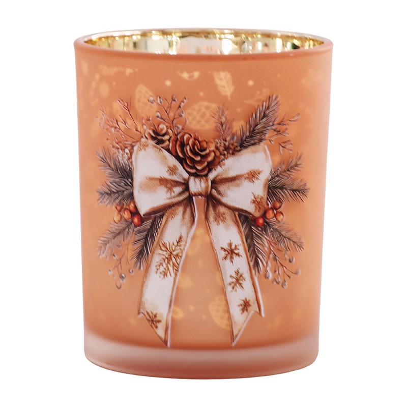 Clayre & Eef Teelichthalter Ø 10x13 cm Braun Glas