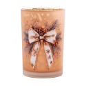 Clayre & Eef Tealight Holder Ø 12x18 cm Brown Glass