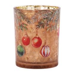 Clayre & Eef Portacandela Ø 10x13 cm Marrone Vetro